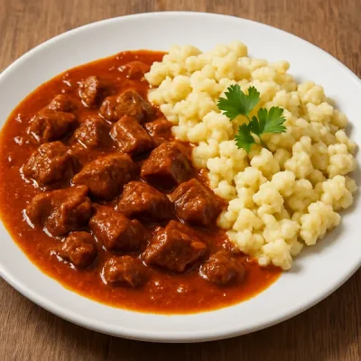 marhapörkölt nokedlivel